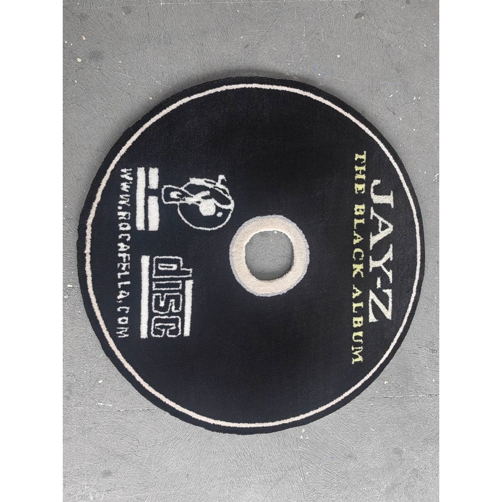 Jay Z The Black Album CD Rug Roc A Fella Hip Hop Music Decor Black Round